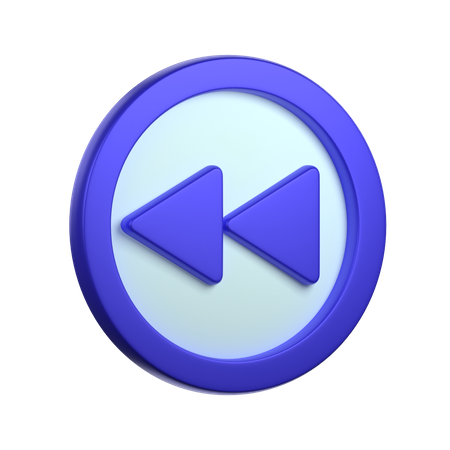 Fast Backward Button  3D Icon