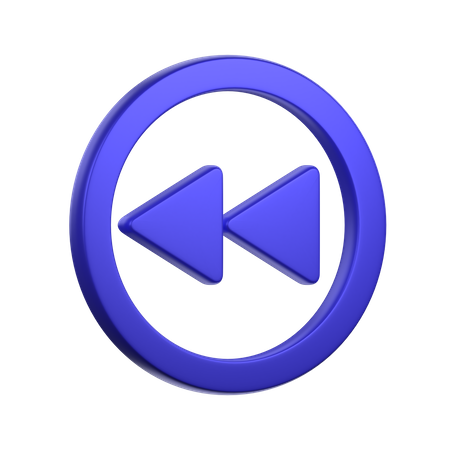 Fast Backward Button  3D Icon