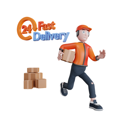 Fast Delivery  3D Illustration