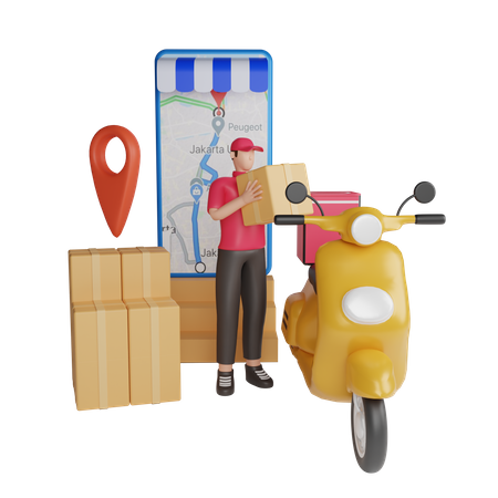 Fast delivery by scooter  3D Icon