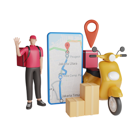 Fast delivery by scooter  3D Icon