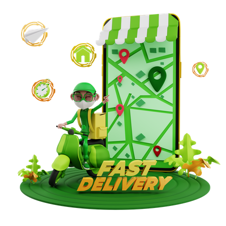 Fast delivery during coronavirus pandemic  3D Icon