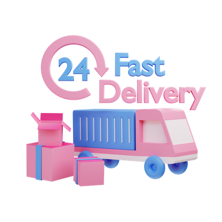 Fast Delivery service 3D Illustration