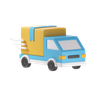 3d fast delivery truck logo