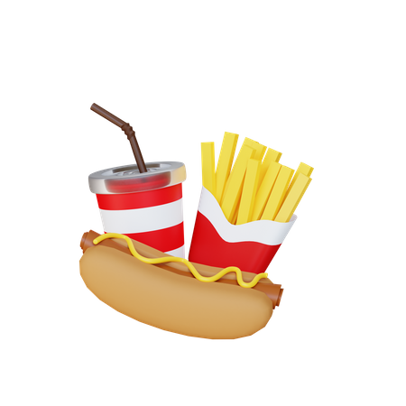 Fast Food  3D Illustration