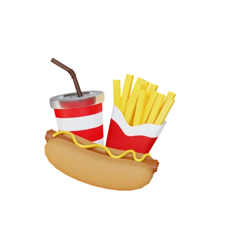 Fast Food  3D Illustration