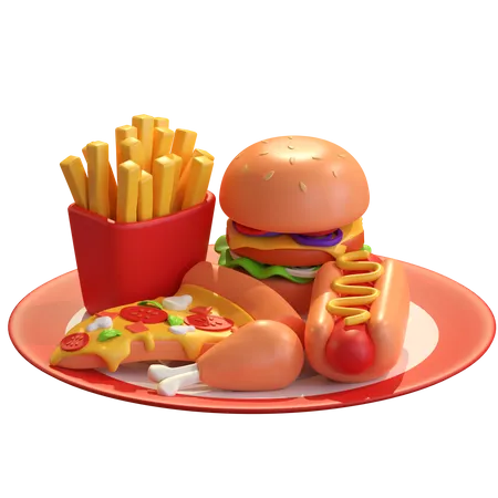 Fast Food  3D Illustration