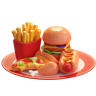3d fast-food logo