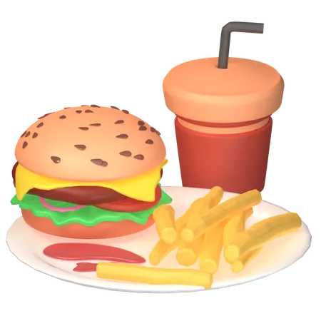 Fast Food And Drink  3D Icon