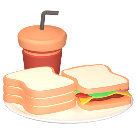 Comida rápida e bebida  3D Icon