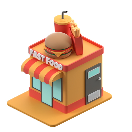 Fast food Laden  3D Icon