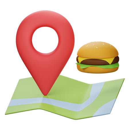 Fast Food Location 3D Illustration