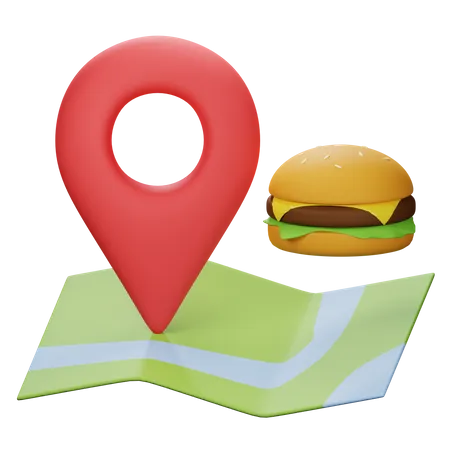 Fast Food Location 3D Illustration