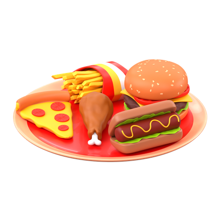 Fast Food Meal  3D Icon