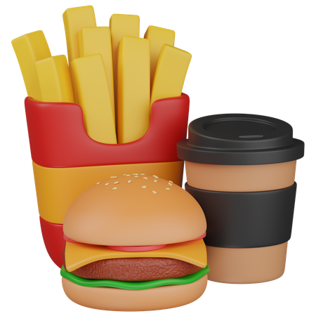 ファーストフードの注文  3D Icon