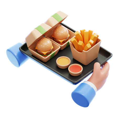 Fast Food Service  3D Icon