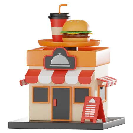 Fast Food Shop  3D Icon