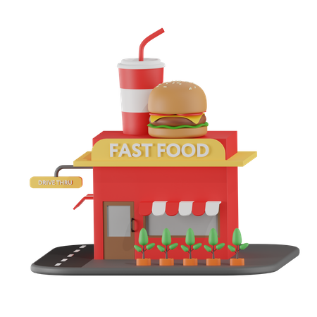 Fast Food Shop  3D Icon