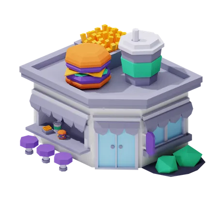 Fast Food Shop  3D Icon