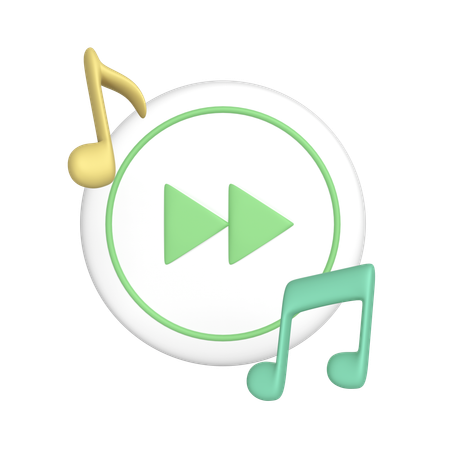 Fast Forward Music  3D Icon