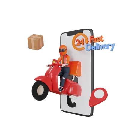 Fast Home Delivery  3D Illustration