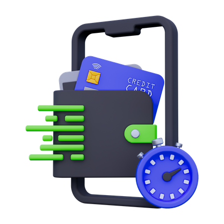 Fast Payment  3D Icon
