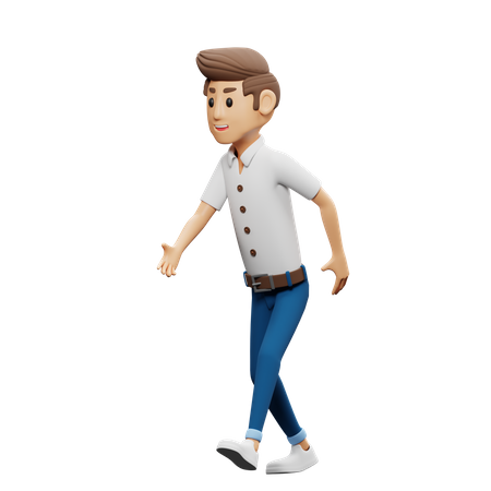 Fast Walking Man  3D Illustration