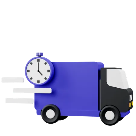 3 D Illustration Of Fastest Delivery With Delivery Truck 3D Icon