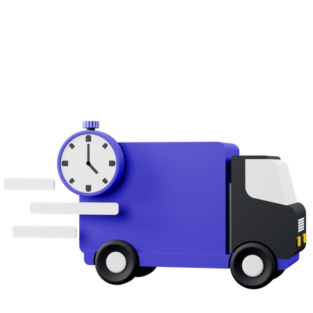 Fastest Delivery With Delivery Truck  3D Icon