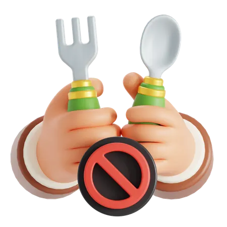断食  3D Icon
