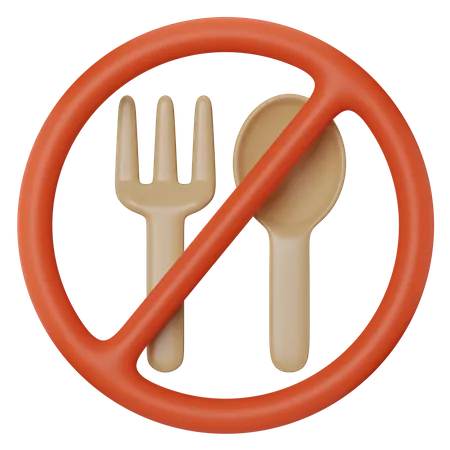 Fasting No Food Sign 3 D Illustration 3D Icon
