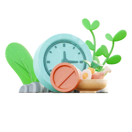 Fasting Time 3 D Illustration 3D Icon