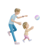 dad with daughter 3d logo