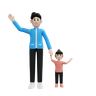 3d father and daughter emoji