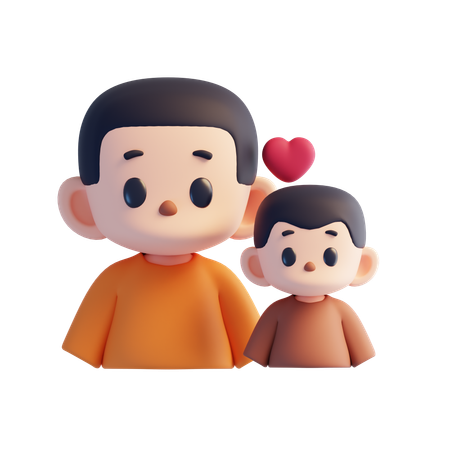 Father and son  3D Icon