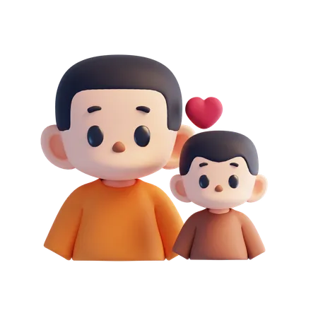 Father and son  3D Icon