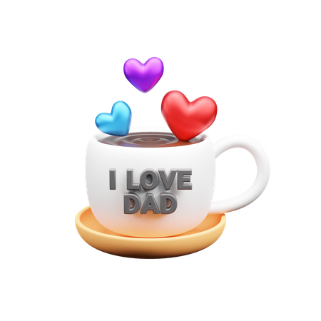 Father Day Tea Cup  3D Icon