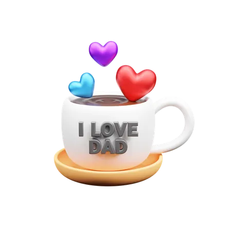Father Day Tea Cup  3D Icon
