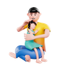 3d father holding kid emoji