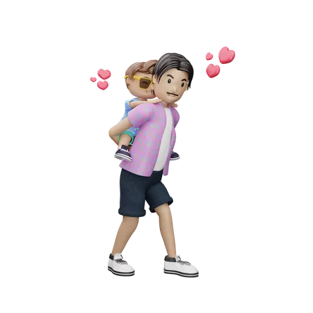 3 D Rendering Happy Fathers Day Character Illustration 3D Illustration