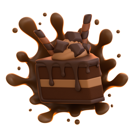 Fatia de bolo de chocolate  3D Icon