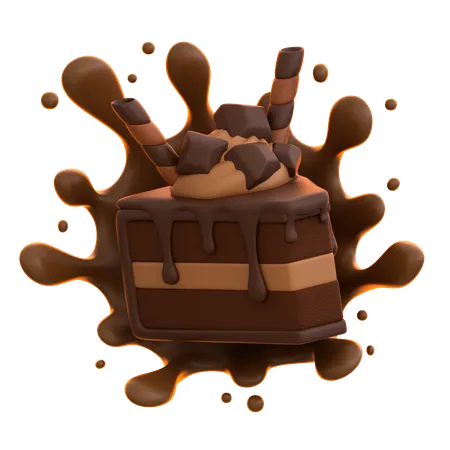 Fatia de bolo de chocolate  3D Icon