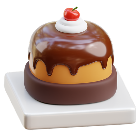 Fatia de bolo de chocolate  3D Icon