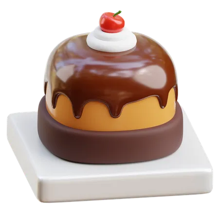 Fatia de bolo de chocolate  3D Icon