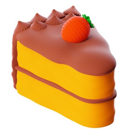 Fatia de bolo de chocolate  3D Icon