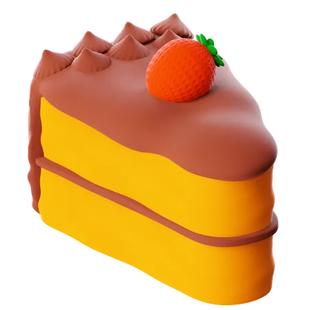 Fatia de bolo de chocolate  3D Icon