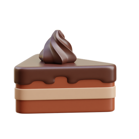 Fatia de bolo de chocolate  3D Icon