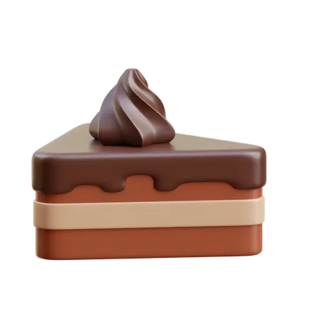 Fatia de bolo de chocolate  3D Icon