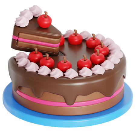 Fatia de bolo de chocolate  3D Icon