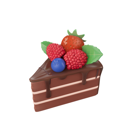 Fatia de bolo de chocolate  3D Icon